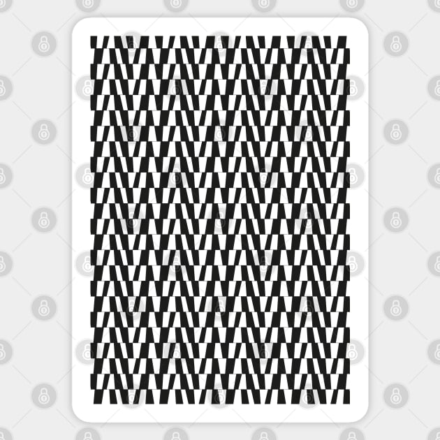 Bold Monochromatic Geometric Pattern 3 in Black and White Sticker by tramasdesign